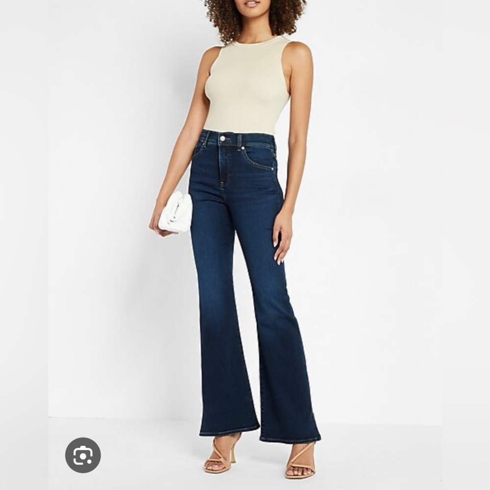 Express Dark Wash Flare High Rise 00R
